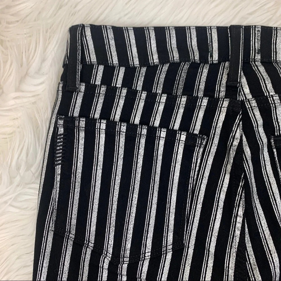 NWOT PAIGE Colette Crop Flare Jeans Silver Stripe Denim Casual Women’s 29 - Picture 14 of 15